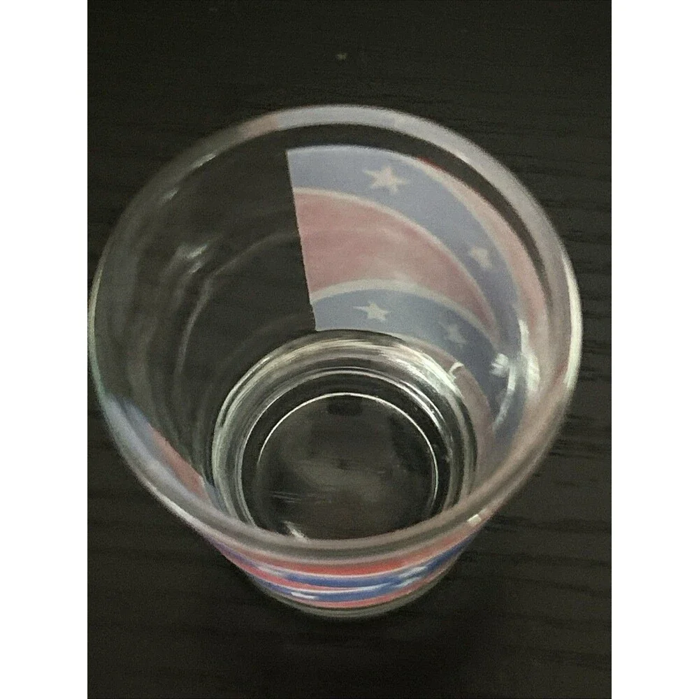 Rebal shot glass .  confedrate  flag Darn tooting  vintage